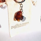 Keyring Dice with Amber charm for luck