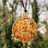 Baltic Amber Bauble with Snowflake Imprint