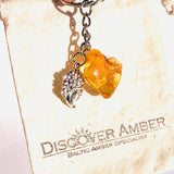 Keyring Hedgehog with Amber Charm for Luck