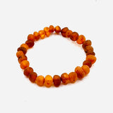 Unpolished Baltic Amber Bracelet Round Bead
