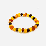 Unpolished Baltic Amber Bracelet Round Bead