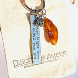 Elephant and Amber Tumble Keyring