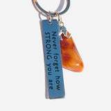Elephant and Amber Tumble Keyring