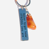 Elephant and Amber Tumble Keyring