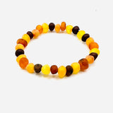 Unpolished Baltic Amber Bracelet Round Bead
