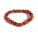 Unpolished Baltic Amber Bracelet Round Bead