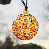 Baltic Amber Bauble with Snowflake Imprint