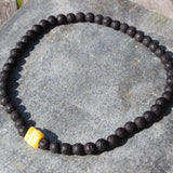 Butterscotch Amber + Dark Lava Bead Necklace