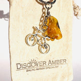 Keyring Bike with Amber Charm for luck