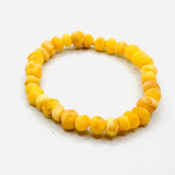 Unpolished Baltic Amber Bracelet Round Bead
