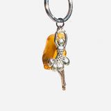Keyring Ballerina with Amber Tumble for luck
