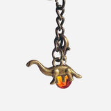 Keyring Dinosaur with Amber Charm for luck