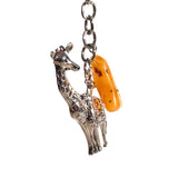 Keyring Giraffes with Amber Tumble for luck