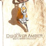 Keyring Ballerina with Amber Tumble for luck
