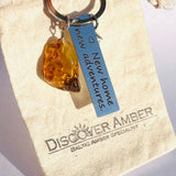 Keyring - New Home with Amber Charm for Luck
