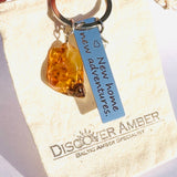 Keyring - New Home with Amber Charm for Luck