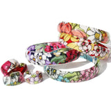 Red, Blue, Pink or Purple Acrylic Floral Bangle