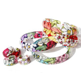 Red, Blue, Pink or Purple Acrylic Floral Bangle