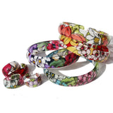 Red, Blue, Pink or Purple Acrylic Floral Bangle