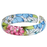 Red, Blue, Pink or Purple Acrylic Floral Bangle