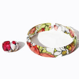 Red, Blue, Pink or Purple Acrylic Floral Bangle