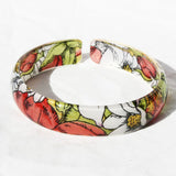 Red, Blue, Pink or Purple Acrylic Floral Bangle