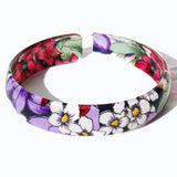 Red, Blue, Pink or Purple Acrylic Floral Bangle