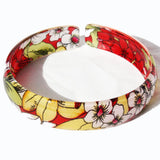 Red, Blue, Pink or Purple Acrylic Floral Bangle