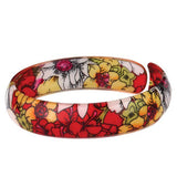 Red, Blue, Pink or Purple Acrylic Floral Bangle