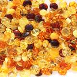 Polished Muliticolour Baltic Amber Discs Beads with holes