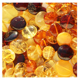 Polished Muliticolour Baltic Amber Discs Beads with holes