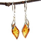 Ideal pair of honey/green/cherry amber earrings to accessorize with your outfit