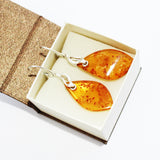 Spectacular Drop Earrings Crafted from Amber