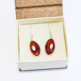 Individually Crafted Oval Portions of Amber Drop Earrings