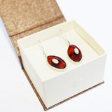 Individually Crafted Oval Portions of Amber Drop Earrings