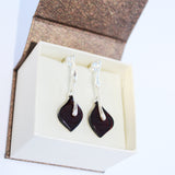 Pretty shaped honey or cherry coloured amber drop earrings