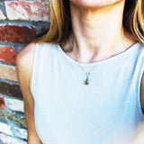 Silver Lemon or Honey Baltic Amber Pendant - Modern Circle