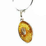 Individually Crafted Oval Portions of Amber Drop Earrings