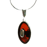 Individually Crafted Oval Portions of Amber Drop Pendant