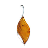 Striking and elegant Cognac Amber Pendant featuring silver and amber