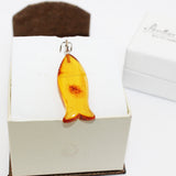 Simple Baltic Amber FISH Pendant - Charm