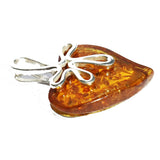 Romantic designer dangle amber earrings 'Love Hearts'