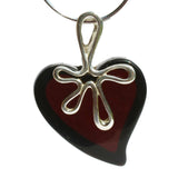 Romantic designer dangle amber earrings 'Love Hearts'