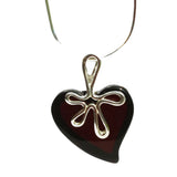 Romantic designer dangle amber earrings 'Love Hearts'