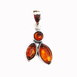 Silver Green or Cognac Baltic Amber Pendant