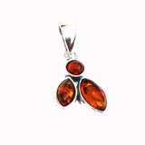Silver Green or Cognac Baltic Amber Pendant