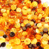 Polished Muliticolour Baltic Amber Tablet Beads with holes
