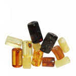 Polished Muliticolour Baltic Amber Tube Beads with holes