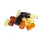 Polished Muliticolour Baltic Amber Tube Beads with holes