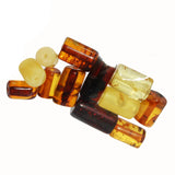 Polished Muliticolour Baltic Amber Tube Beads with holes